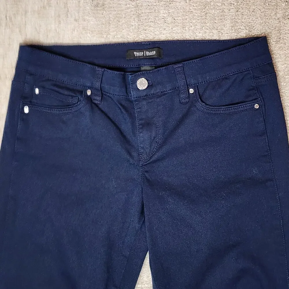 White House Black Market Blue Skimmer Cropped Pants Women's Size 6